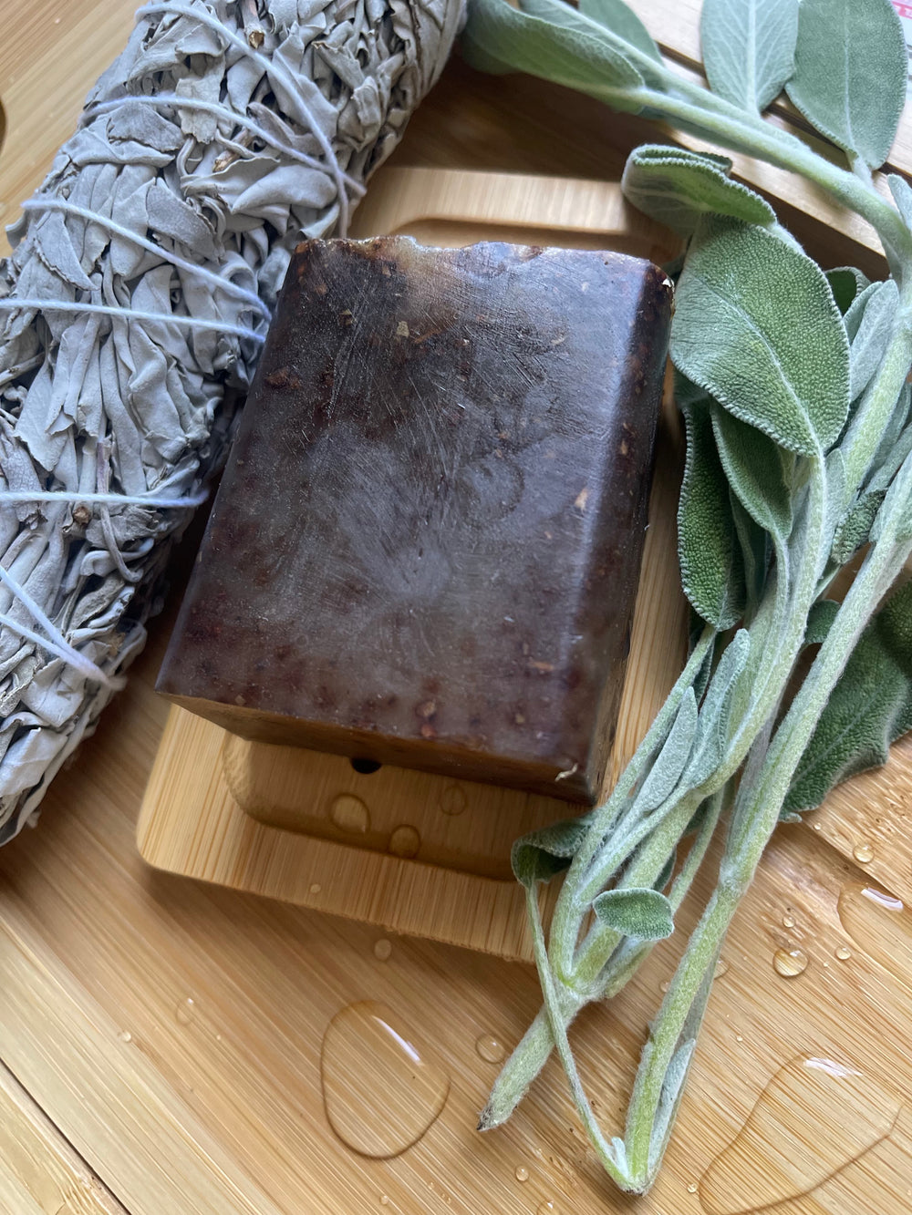 Large Honey and White Sage spiritual soap.